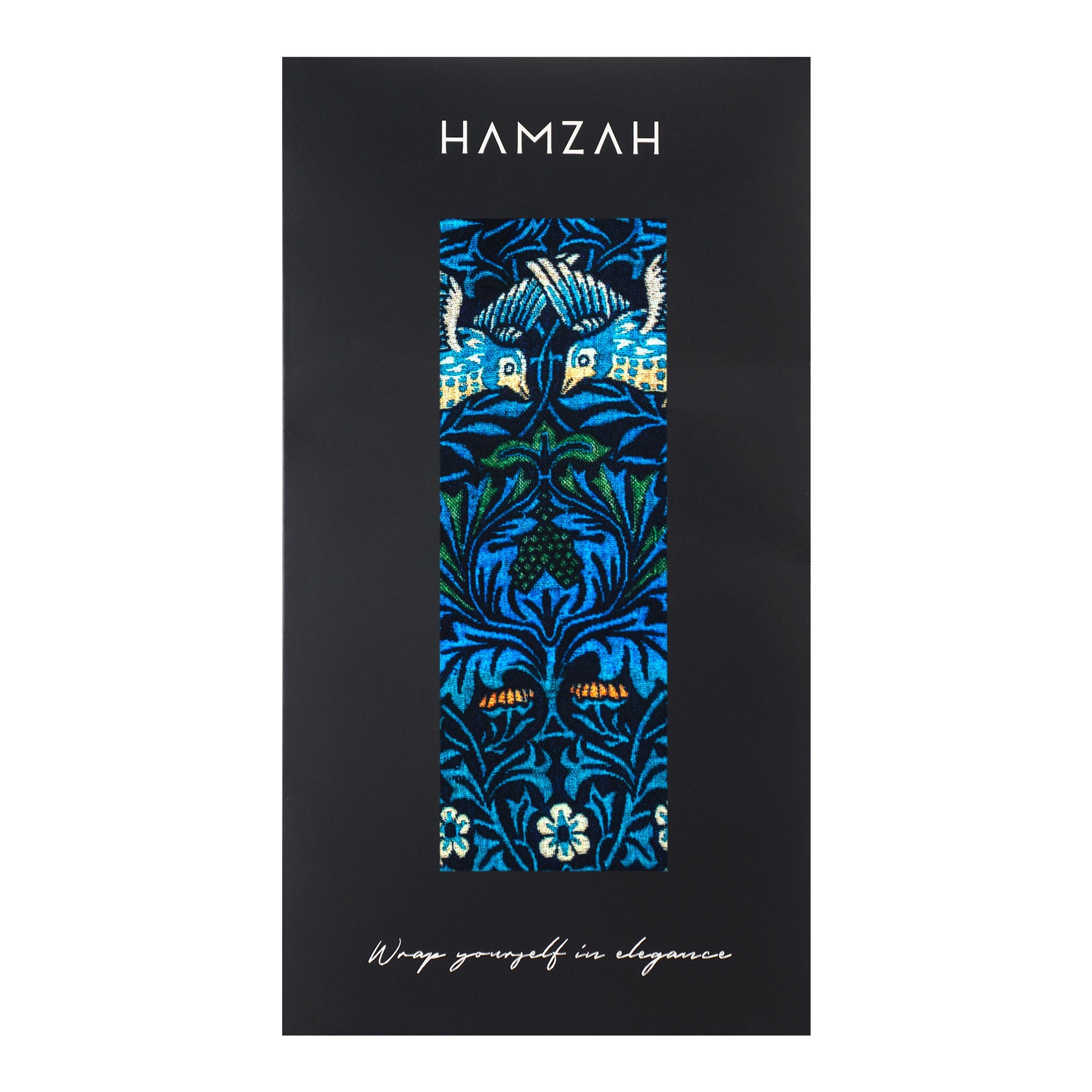 William Morris Inspired Silk Scarf with Bird & Floral Motifs