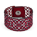 Islamic art inspired red leather bracelet made with laser cut