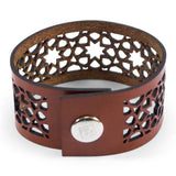 Moorish Tiles Inspired Leather Bracelet Alhambra Brown