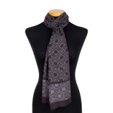 Islamic art inspired black and gray scarf