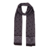 Black and gray scarf for men's and women's inspired by Islamic art