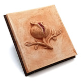 Pomegranata wallhanging for home decoration made with carved plaster and wood