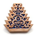 Wall hanging artwork brown and blue inspired by the islamic geometries from the Alhambra of Granada
