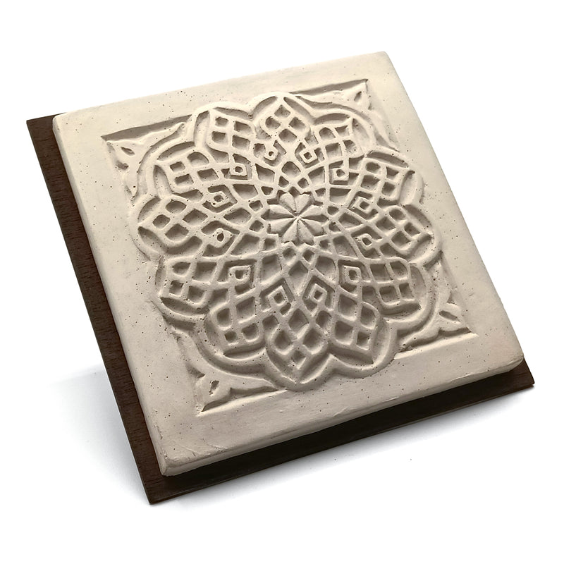 White artwork for home decoration inspired by islamic geometries from the Alhambra Palace