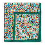 Multicolor square silk scarf with geometric print