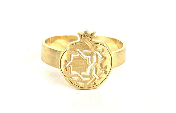 Islamic geometry gold plated ring