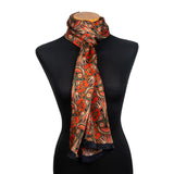 Large red silk neck scarf for men and women
