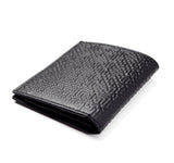 Black leather wallet for men's embossed with islamic art pattern