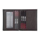 Dark brown slim leather wallet with card slots