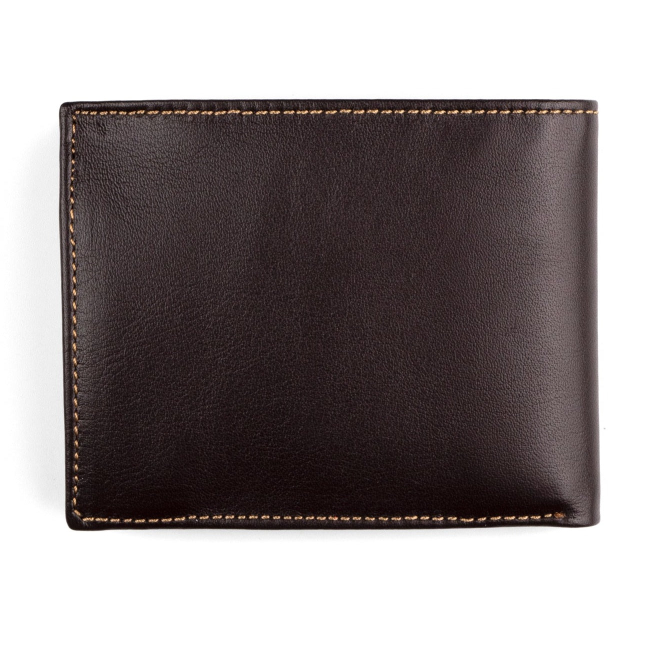 Dark brown bifold leather wallet