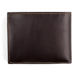 Dark brown bifold leather wallet