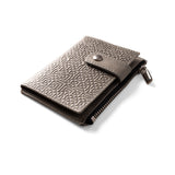 Slim leather wallet with islamic art embossed pattern