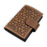 Leather Wallet with Purse Zellige Brown