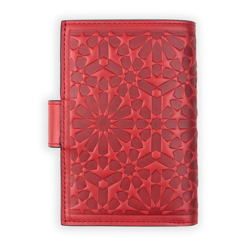 Leather Wallet with Purse Zellige Red