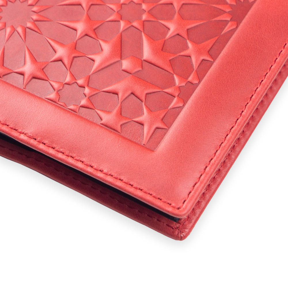 Funda de cuero para agenda Zellige Rojo