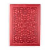 Red leather journal with islamic art embossed pattern