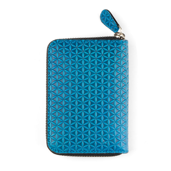 Blue small leather wallet for women's
