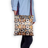 Big crossbody leather bag inspired by Islamic mosaic tiles