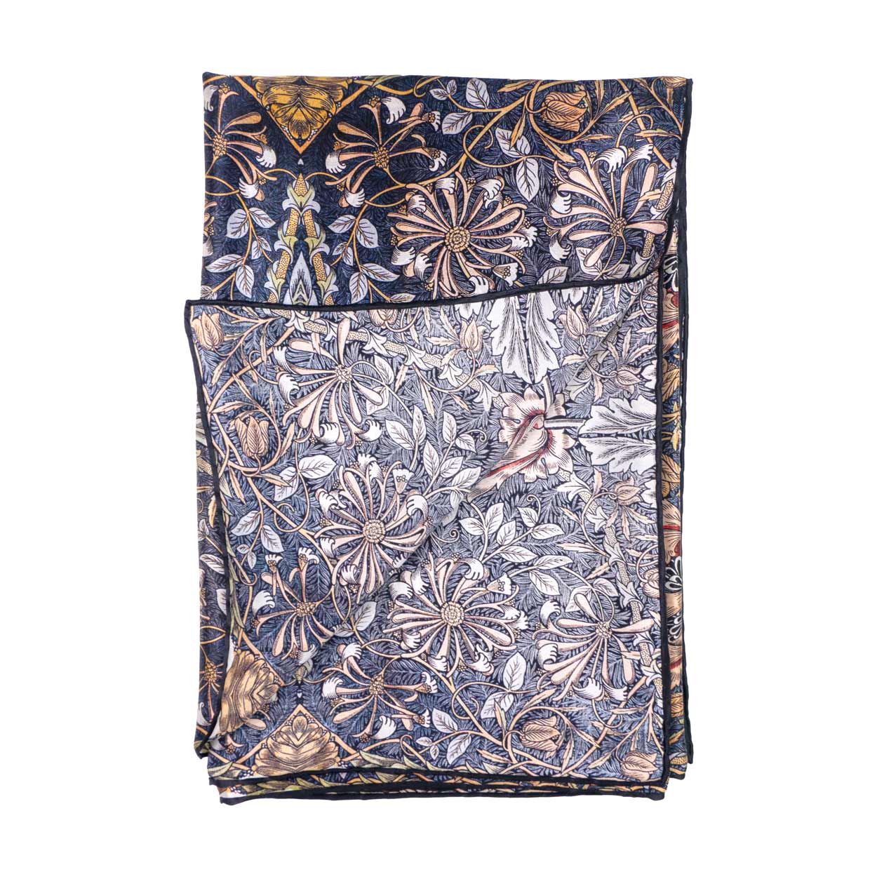 Art nouveau inspired grey silk scarf