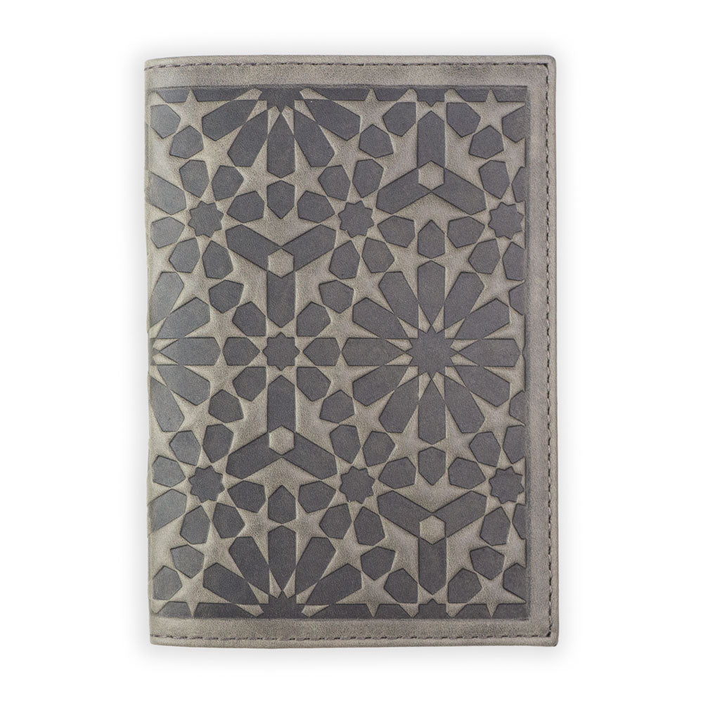 Islamic art inspired leather passport holder