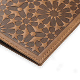Islamic geometry inspired leather passport cover