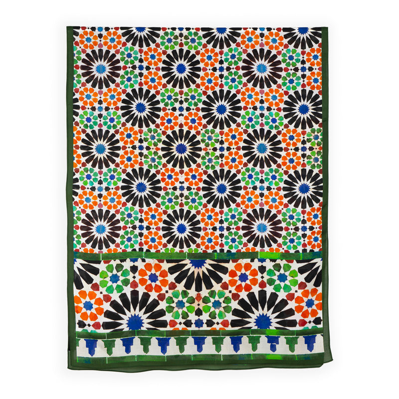 Alhambra of Granada mosaic tiles inspired big scarf