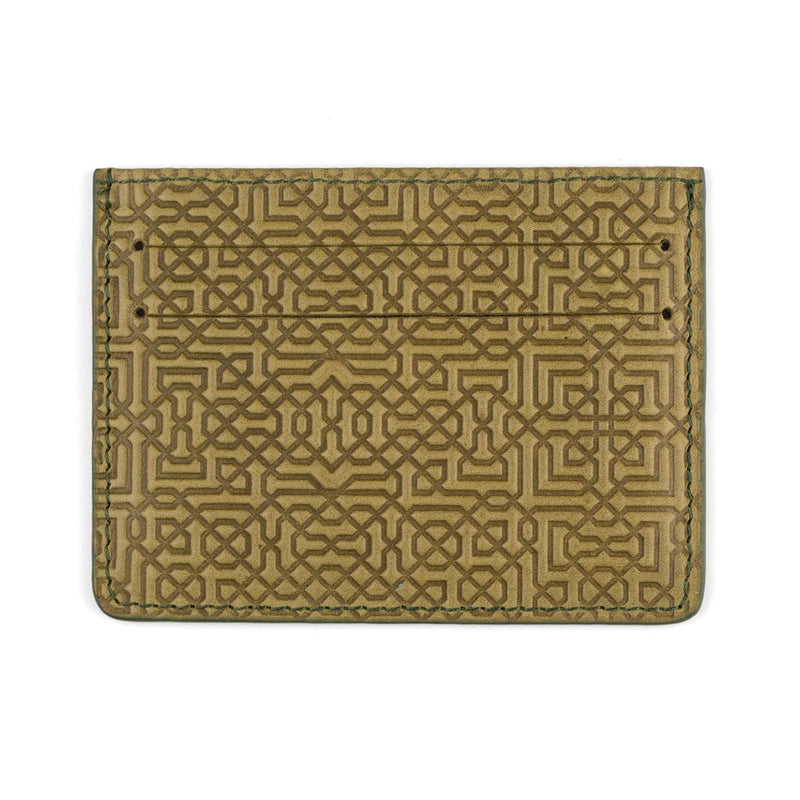 Islamic art inspired green cardholder made with leather