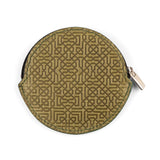 Green leather coin purse embossed with islamic pattern