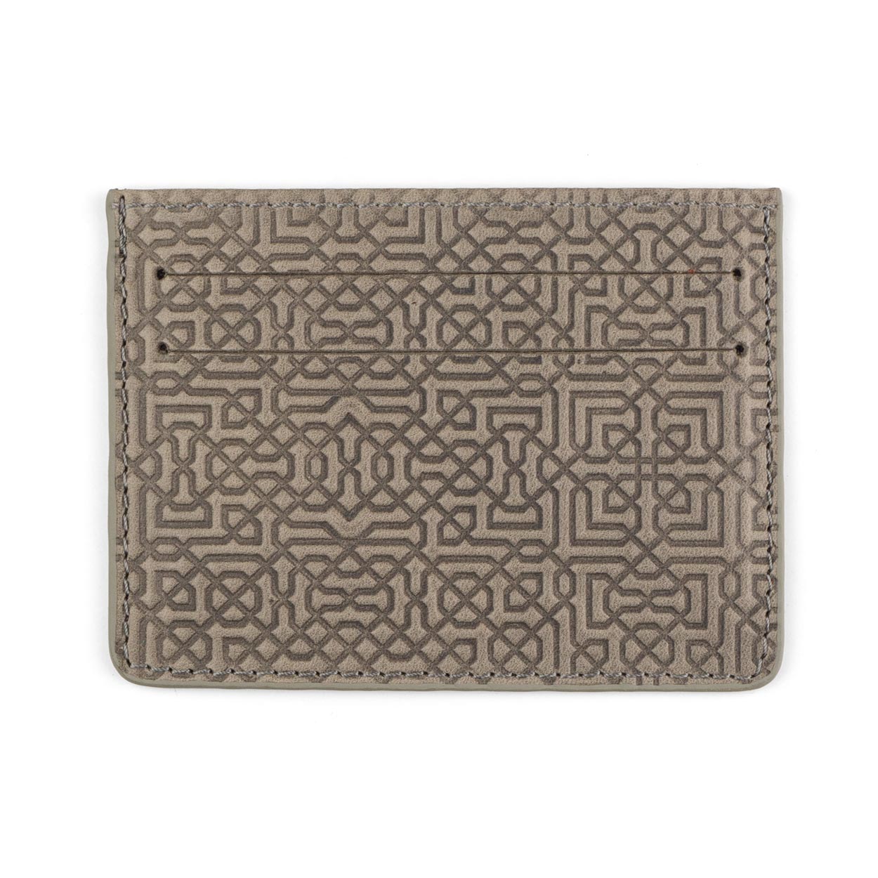 Islamic art inspired grey leather cardholder