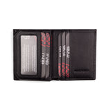 Black slim fit leather wallet for men's