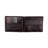 Brown bifold leather wallet with coins pocket