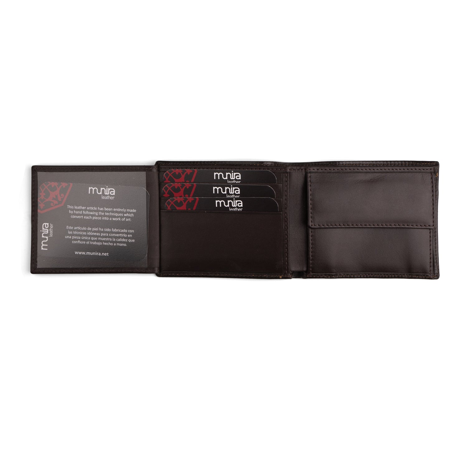 Dark brown bifold wallet for men's with coin pocket