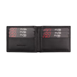 Black bifold wallet with card slots made of leather