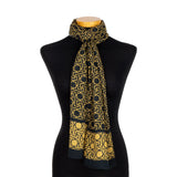 Black and gold islamic art inspired neck scarf