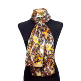 Large silk scarf with floral print inspired by art nouveau prints