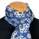 Silk scarf with tessellation print inspired by moroccan tiles