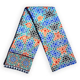 Multicolored silk scarf inspired by Islamic Art