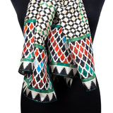 Silk scarf detail with zellige print