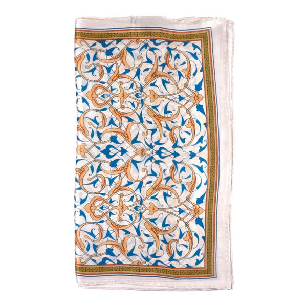 Turkish art inspired silk scarf with floral print