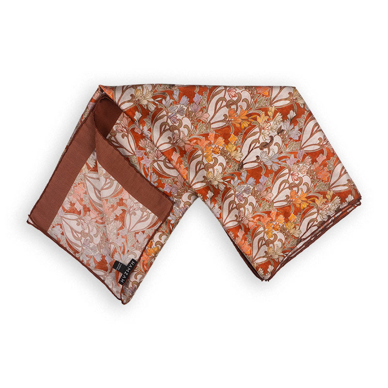 Floral print silk scarf