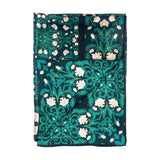 Dark green silk scarf featuring art nouveau tile print