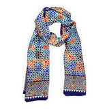 Mosaic tiles inspired multicolor scarf