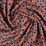 Islamic art inspired blue and red scarf