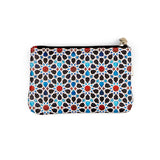 Islamic art inspired blue, red and black leather purse
