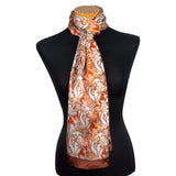 Large floral print silk scarf for neck