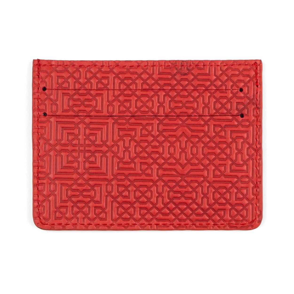 Islamic art inspired red leather cardholder