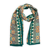 Islamic pattern green and orange scarf