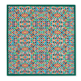 Colorful square silk scarf with geometric print