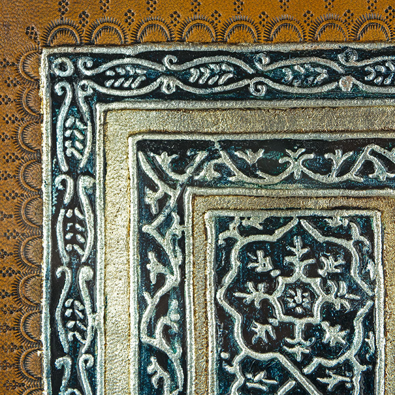Detail of islamic art inspired leather painting