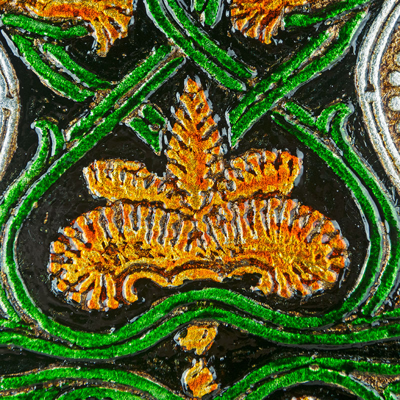 Islamic art vegetal decoration on leather art painting
